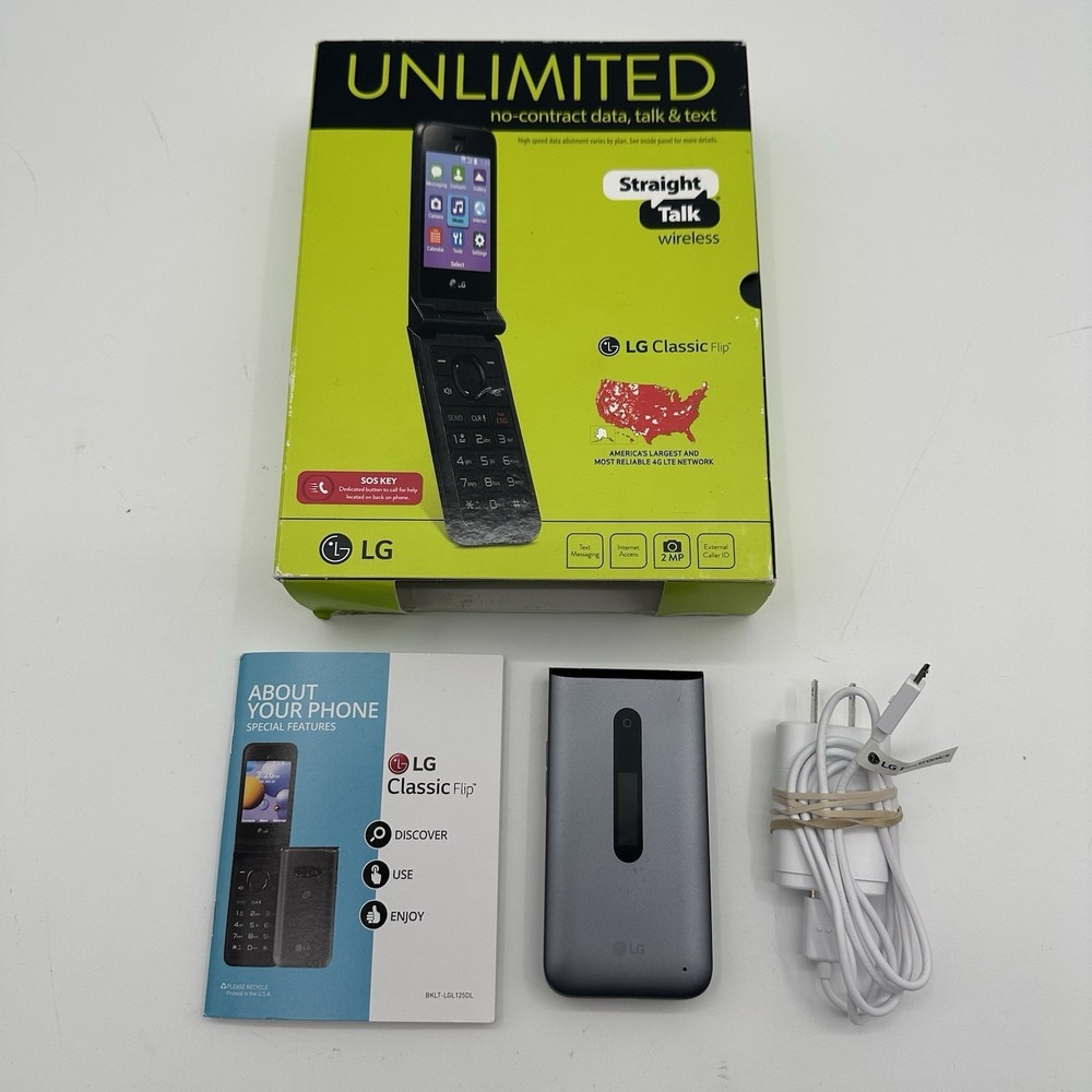 LG Classic Flip L125DL TracFone GSM CDMA 8G Unlimited No Contract Data Talk Text
